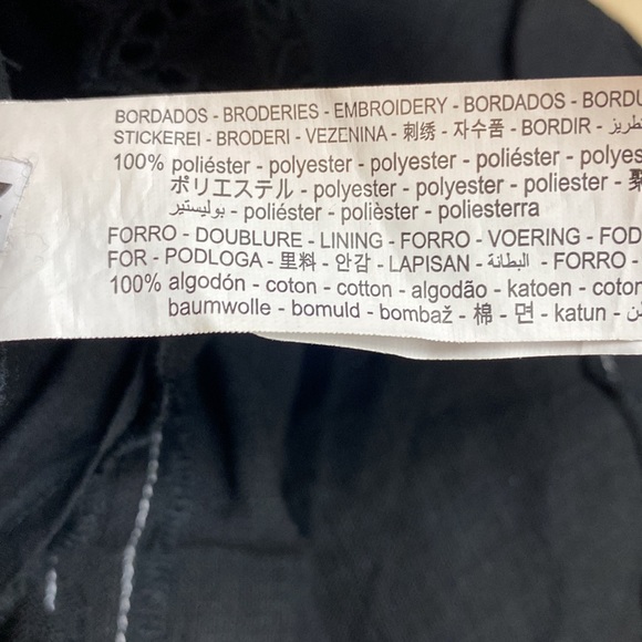 Zara black short jumpsuit romper with topstitching & lace design size XS, NWT - Picture 13 of 14